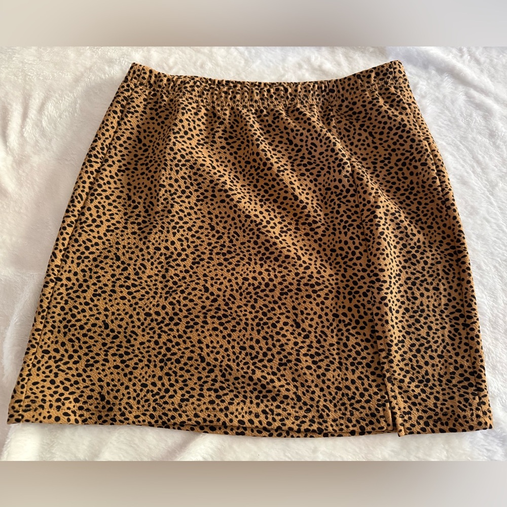 Shein Animal Print Stretch Short Mini Skirt M